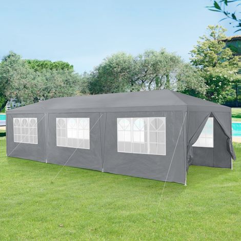 Carpa pabellón para jardín Wedau 900x300x255 cm Gris oscuro [casa.pro] (1/5)