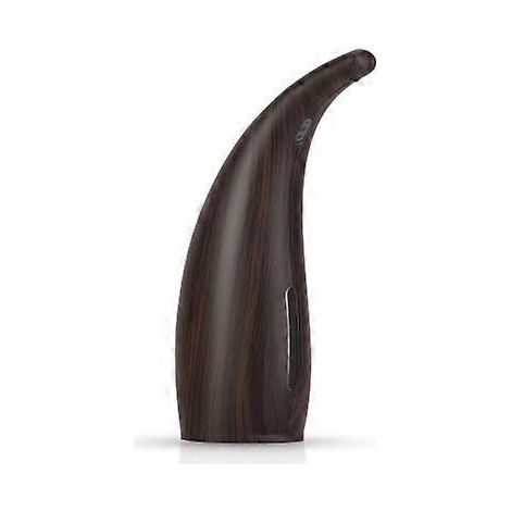 Distributeur automatique de savon liquide sans contact étanche et fonctionnant sur piles pour la cuisine et la salle de bain - Finition bois foncé (1/2)