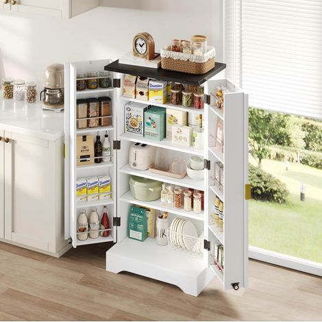 MEUBLIV Columna de cocina 120 x 60,5 x 40 cm negra – LED con sensor y almacenaje (1/5)