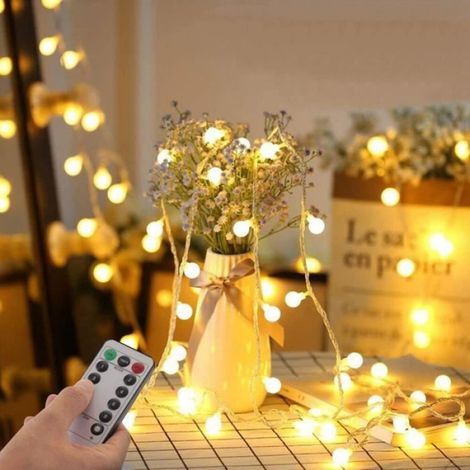 1 Guirlande lumineuse, 80 LED multicolore, 10M flexible, 8 modes télécommande, IP44 USB extérieur (1/4)