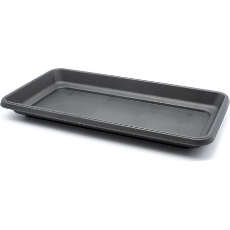 Plato jardinera alta de plastico 60 cm Negro (1/4)