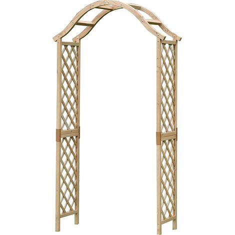 Wooden Garden Arch with Curved Top (Tan) (1/5)