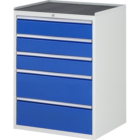 Armoire à tiroirs Rau avec tapis antidérapant 5 tiroirs -XL 3x150 2x240mm (1/5)