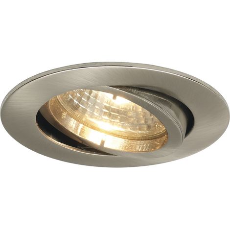 Deckeneinbauleuchte Rund H 230 V, max. 50 Watt, ø 88 mm, Edelstahl Effekt