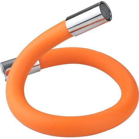 Wasserhahnverlängerung – 50 cm lang, 50 cm Sprühregler, 360°-Sprühstrahl, frei klappbar, geeignet für Küche, Bad und Außenbereich – Orange & Silber (1/5)