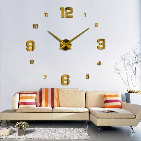 MINKUROW Orologio Da Parete Fai-Da-Te, Orologio Da Parete Moderno Muto Fai-Da-Te Grande Orologio Da Parete Adesivo 3d Regalo Per La Casa E L'ufficio (Dimensioni 90 Cm-1,8 M Dimensioni Autoregolanti) ( (1/5)