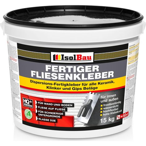 Fliesenkleber Innen und Außen 15kg Fertigkleber Flexmörtel Weiß Fliesen Kleber (1/2)
