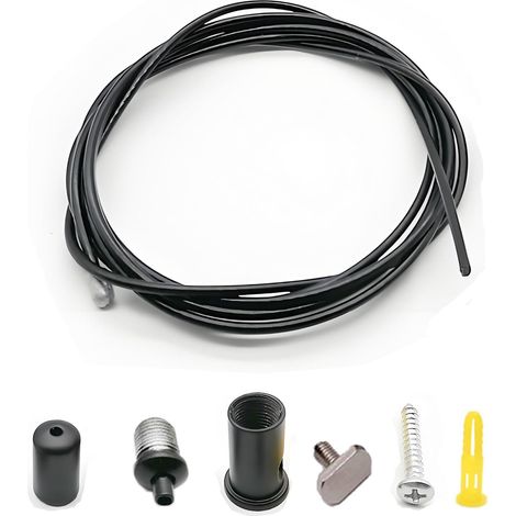 4-Piece Ceiling Hanging Cable Kit Adjustable Hanging Wire Light Stainless Steel Rope for Ceiling Panel Linear Lights (Black, 1M) (1/5)