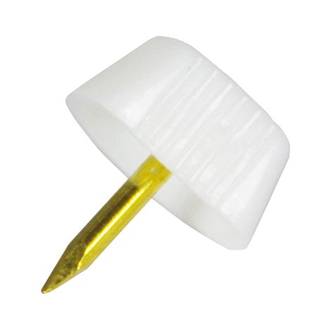 Reggipiani con chiodo in plastica bianca 16 pz.