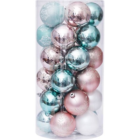 Bola Navideña - 60 mm - Acrílico Resistente - Para Árbol De Navidad Fiesta Fiesta De Bodas - Dorado Rosa (1/5)