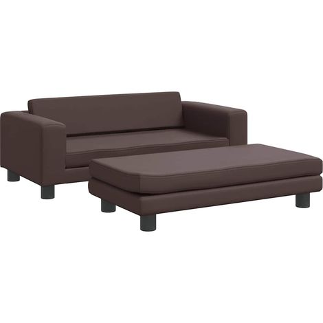 Lit pour chien panier canapé confortable avec extension 100 x 50 x 30 cm similicuir Brown (1/5)