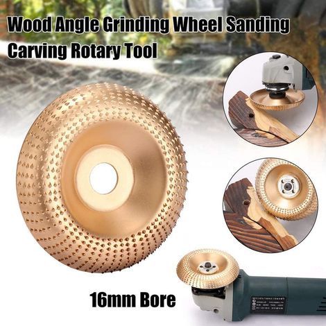 Wood Carving Discs For Angle Grinder Wood Grinding Wheel Angle Grinder Disc Wood Grinding Wheel Rotary Disc Flat Grinder Shaping Abrasive Disc Angle Grinding Discs For Wood Bore 16mm Woodworking Tools (1/4)
