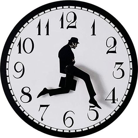 Silly Walk 30cm Silent Wanduhr, eine originelle Wanduhr für Schlafzimmer, Küche und Wohnzimmer, eine Neuheit für Zuhause (schwarz) (1/5)