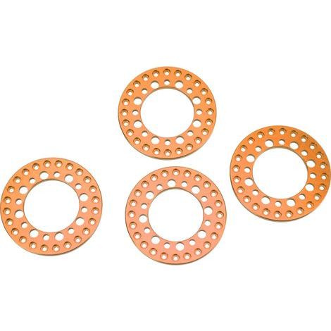 Set di 4 cerchi esterni in lega di alluminio CNC da 1,9 pollici per modelli RC 1/10 - Migliora la stabilità - Arancione (1/5)