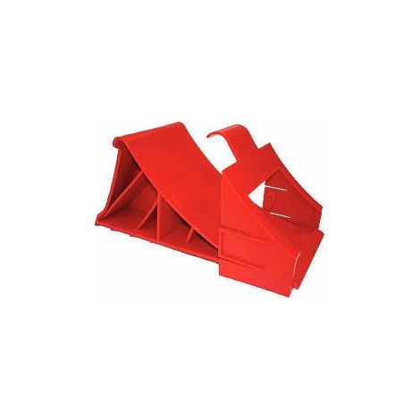 Maxter – Cale de roue rouge avec support – Dimensions 220 x 88 x 100 mm – Pour véhicules lourds – Antidérapante pour sécurité