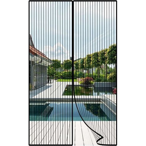Moustiquaire Porte Magnétique, 120x220cm Moustiquaire pour Porte, Rideau de Porte Moustiquaire Magnétique, Rideaux Anti Mouche avec Bandes Magnétiques Fermeture Automatique pour Porte, Noir (1/5)