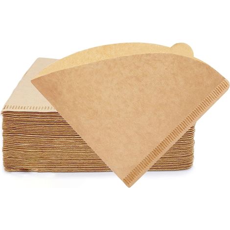 100 filtres à café, papier conique, 1 à 4 tasses, pour cafetière manuelle, usage domestique (1/5)