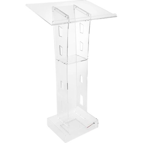 Podio in acrilico, alto 43,3 pollici, con luce LED blu, forma rettangolare. (1/5)
