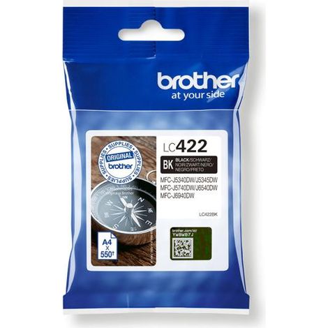 Cartouche LC422BK - BROTHER - Noir 550 p - Pour Business Smart MFC-J5340DW, MFC-J5345DW, MFC-J5740DW, MFC-J6540DW et MFC-J6940DW (1/5)