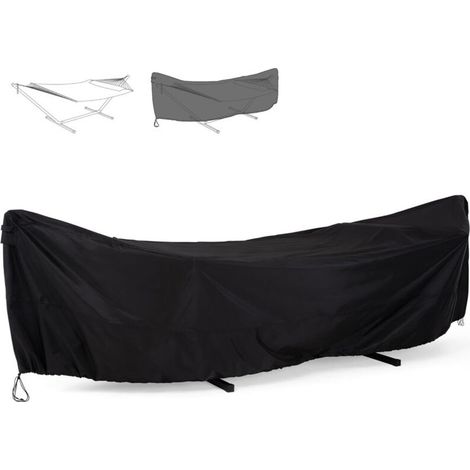 Housse de Hamac Extérieur Imperméable, Baches Complète Oxford 420D, Bache de Protection Adaptée pour Hamac et Hamac Double, Coupe-Vent, Résistant à l'hiver, aux Intempéries (285 x 17 X 80 cm)