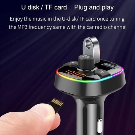 Transmetteur FM Bluetooth avec deux ports USB, autoradio Bluetooth 5.0, prise en charge de la carte TF et du disque U (1/4)