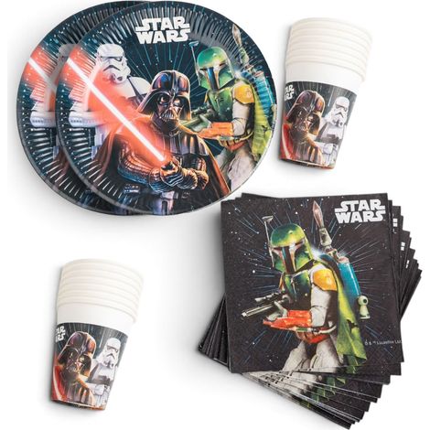Set de fête Galaxy, 52 pièces de vaisselle jetable pour anniversaire d'enfant et fête à thème, décoration de table (1/4)