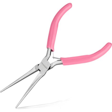 Petite pince à bec aiguille de 15,2 cm pour la fabrication de bijoux, pince de précision à bec extra long, pince à bijoux à mâchoires lisses, pince à bijoux pour plier des fils et des petits (1/5)