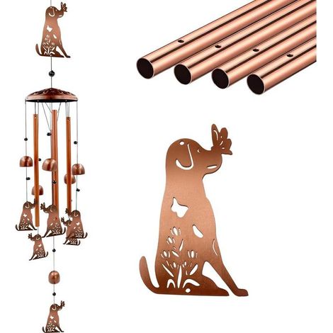(Chien)Carillon à Vent Chien en Métal 91 cm pour Extérieur, Carillon Éolien en Métal, Cloche Suspendue de Jardin, Décoration pour Patio, Porche, Cour, Cadeau pour Femmes (1/5)