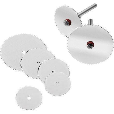 10 Disques de Perçage 5 Tailles, Mandrins 3 mm, Lame Scie Circulaire Inox pour Outil Rotatif (1/4)
