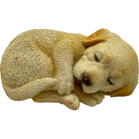 Statuetta in resina raffigurante un cane sdraiato: decorazione realistica e carina