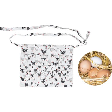Eiersammelschürze Schürze mit 12 Taschen für Hühner Erwachsenengröße Stoff Grau 160 g 1 x Schürze Modell 5 (1/5)