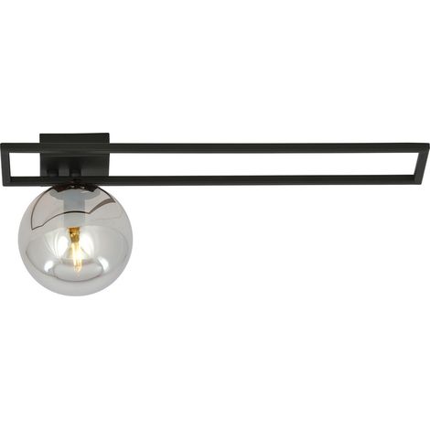 Lampada a Soffitto Imago, Acciaio verniciato a polvere, Vetro, Nero, Grigio, 50x21x18 cm (1/5)