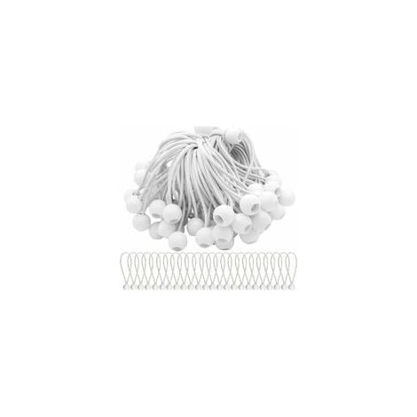 Lot de 75 Tendeur Elastique Cordons Élastiques avec Boules Sandow Elastique Boules Elastiques pour chapiteaux, tentes, bannières et bâches (1/4)