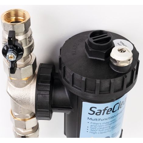RBM – Filtre magnétique SafeCleaner2 G3/4" – Filtration efficace des boues – Protection chaudière – Élimination des impuretés