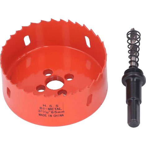 Hole Saw Bi Metal High Speed Steel Drill Bit Cutting Tool with Arbor for Wood PVC 85mm / 3.35in