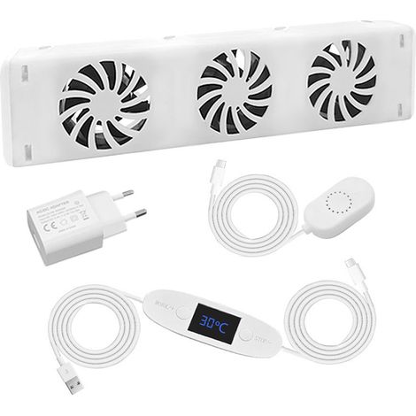 Juego de 3 ventiladores para radiador - Ventilador inteligente para calefacción - Silencioso - Ahorro de energía - Monofásico