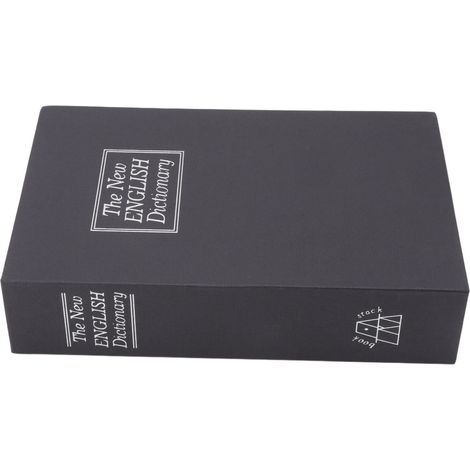 Coffre-fort livre innovant de taille moyenne, dissimulé dans un dictionnaire, avec serrure à code, pour ranger argent, bijoux, cartes et documents (noir).