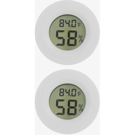 Mini Thermomètres Hygromètres 2 Lot pour Réfrigérateur Congélateur Hygromètre électronique Intérieur Détecteur Température D'humidité UD01 Blanc