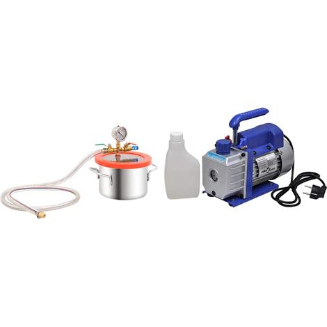 Chambre à vide 3,7 L avec pompe 2,5 CFM, acier inoxydable et couvercle acrylique - PANGIVO (1/5)