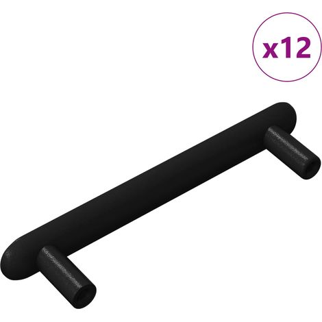 Cabinet Handle 12 pcs Black 121 x 16.6 x 28.3 mm Iron vidaXL