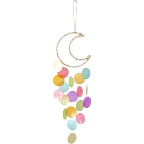 Muschel Windspiel Boho Deko Hängend Bunt für Balkon & Garten