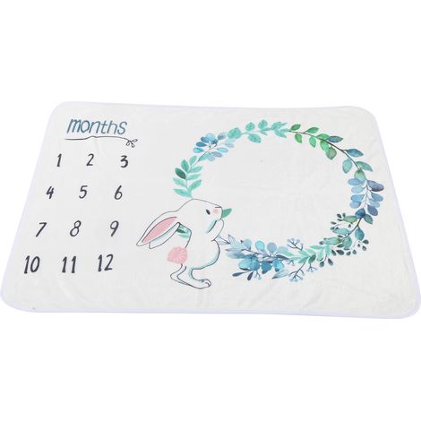 Couvertures mensuelles pour bébé, accessoire photo souvenir de croissance avec couronne de lapin (1/5)