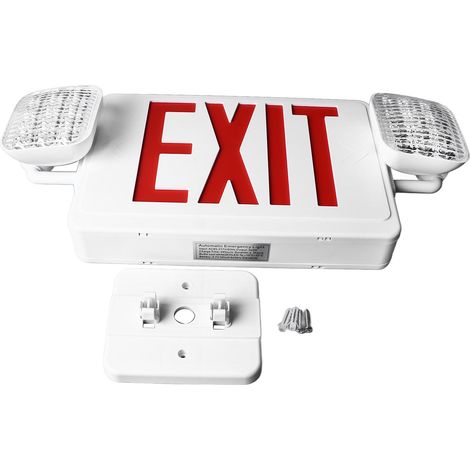 Ortviai Panneau de sortie d'urgence LED rouge double tête en ABS/PC, 2×3 W, 120 min autonomie, 85–265 V AC (1/5)