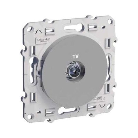 Prise TV coaxiale Schneider Electric ODACE mâle IEC 9,52 mm plaque Ø71 mm (1/4)
