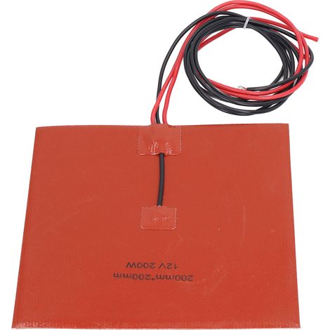 Silikon-Heizmatte, 180 °C, 200 x 200 mm, 200 W, Zubehör für 3D-Drucker-Heizbetten, 12 V DC (1/5)