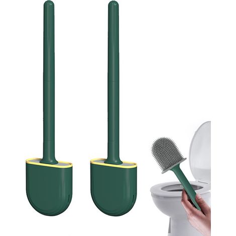 Lot de 2 brosses de toilette murales - Blanc clair de lune - Canalisation (1/5)