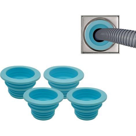Juego de 4 juntas de silicona desodorizantes para mangueras de desagüe, tapones de sellado para mangueras de desagüe de lavadora, para cocina, baño, lavandería y desagüe. (1/5)