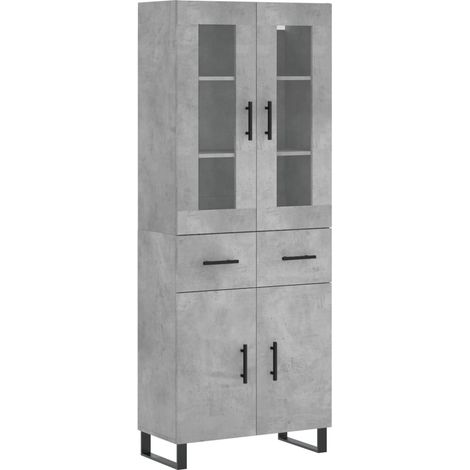 Maison Exclusive - Credenza Grigio Cemento 69,5x34x180 cm in Legno Multistrato