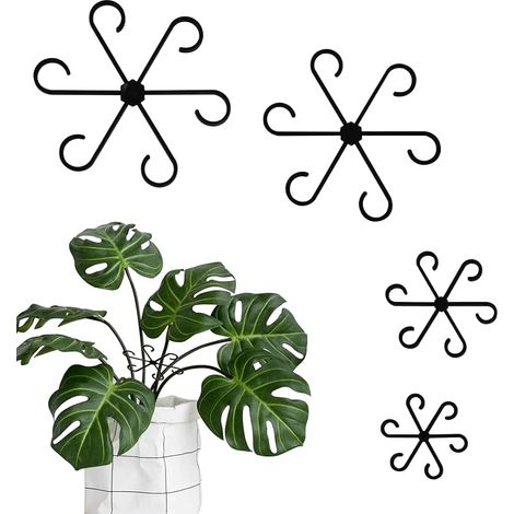 Support pour Plantes Grimpantes Tuteur Plante Grimpante Tuteurs pour Plantes Support pour Monstera Tuteur Plante Interieur pour Monstera Tomate (Noir) (1/5)