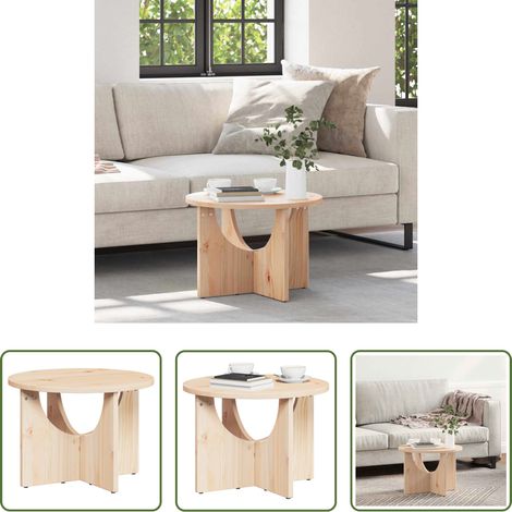 Bois de pin - Table basse Naturel 50 x 50 x 35 cm Bois massif en pin (1/5)